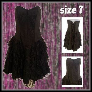 gothic steampunk black corset DRESS size 7